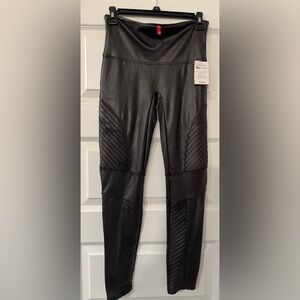SPANX Charcoal Faux Leather Leggings